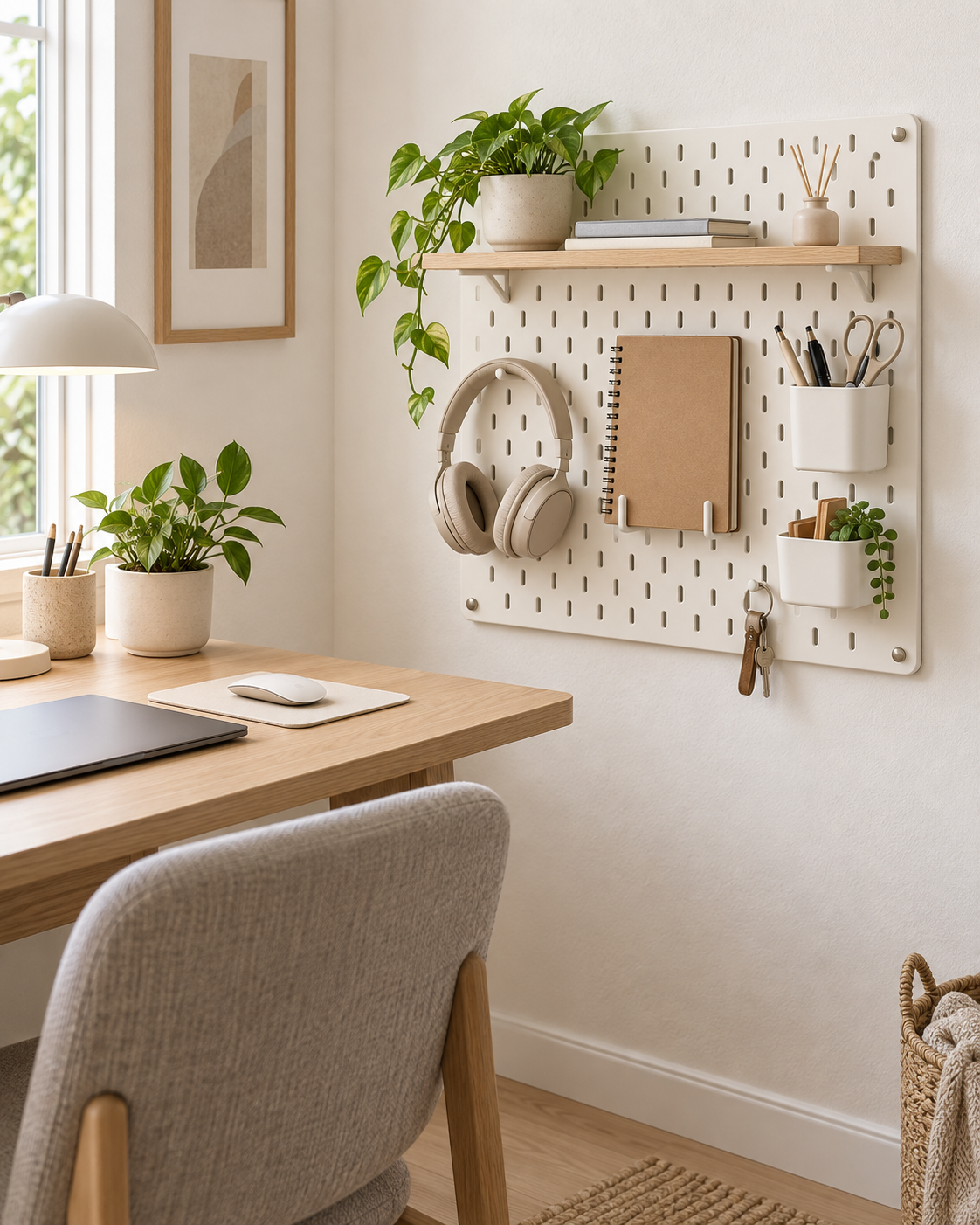 LANMIX Desk-Side Pegboard Shelf concept image